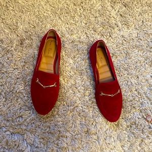 NWT Me Too Red Suede Loafers, 7.5